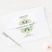 クリスマススノーフレークキャンドルラベル製品ラベル スクエアシール (封筒)