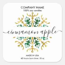 クリスマススノーフレークキャンドルラベル製品ラベル スクエアシール