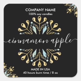 クリスマススノーフレークキャンドルラベル製品ラベル スクエアシール