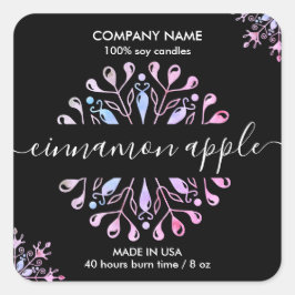 クリスマススノーフレークキャンドルラベル製品ラベル スクエアシール