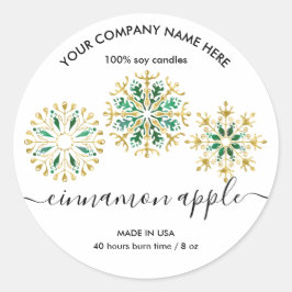 クリスマススノーフレークキャンドルラベル製品ラベル ラウンドシール