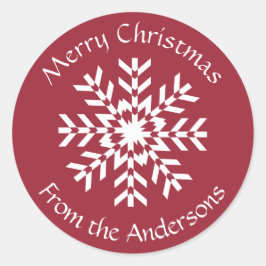 クリスマススノーフレークギフトラベルからの家族 ラウンドシール