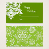 クリスマススノーフレークギフトラベル (正面&裏面)