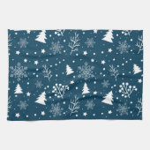 クリスマススノーフレーククリスマスツリーパターン キッチンタオル (横)
