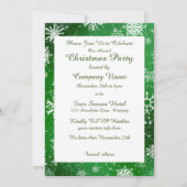 クリスマススノーフレークグリーン 招待状 (正面)