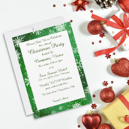 クリスマススノーフレークグリーン 招待状