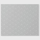 クリスマススノーフレークシンプルのパターングレーシルバー ラッピングペーパー (フラット)