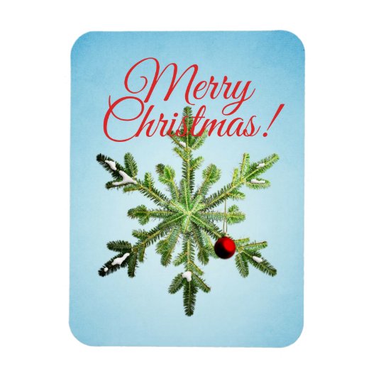 クリスマススノーフレークスタイリッシュ – 冬休み マグネット (縦)