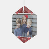 クリスマススノーフレークスターバストフォトオーナメント ガラスオーナメント (正面左)