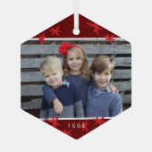 クリスマススノーフレークスターバストフォトオーナメント ガラスオーナメント (裏面)