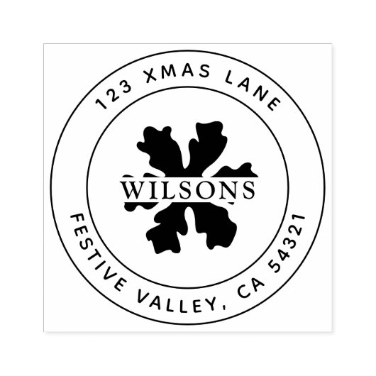 クリスマススノーフレークスターフェスティバルホリデーアドレス ラバースタンプ (インプリント)