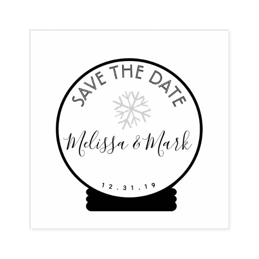 クリスマススノーフレークスノーグローブ ラバースタンプ (インプリント)