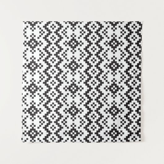 クリスマススノーフレークスフェア島シームレスパターナート タペストリー (正面(横))