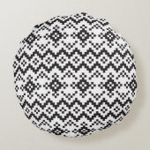 クリスマススノーフレークスフェア島シームレスパターナート ラウンドクッション (裏面)