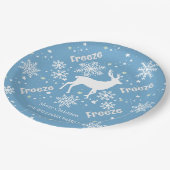 クリスマススノーフレークスブルー紙プレート ペーパープレート (アングル)