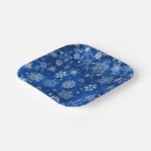 クリスマススノーフレークスブルー&シルバー紙ナプキンス ペーパープレート (傾斜あり)