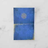 クリスマススノーフレークスブルー&金ゴールドホリデー シーズンカード (内部)