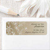 クリスマススノーフレークスベージュホリデー差出人住所 ラベル (インサイチュ)