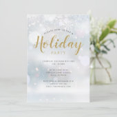 クリスマススノーフレークスホリデーパーティー招待状 招待状 (スタンド正面)
