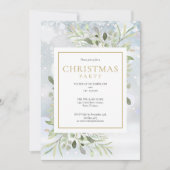 クリスマススノーフレークスホリデーパーティー 招待状 (正面)