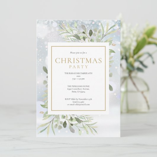 クリスマススノーフレークスホリデーパーティー 招待状 (スタンド正面)
