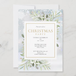 クリスマススノーフレークスホリデーパーティー 招待状