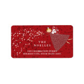 クリスマススノーフレークスマジカルフェアリーホリデーアドレス ラベル (正面)