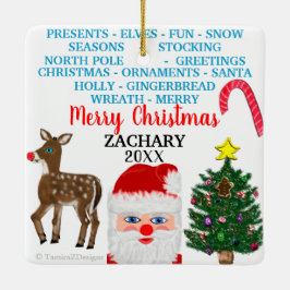 クリスマススノーフレークスミニ15ワードパズル名 セラミックオーナメント