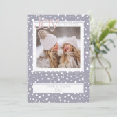 クリスマススノーフレークダスティー薄紫フォトフレーム (スタンド正面)