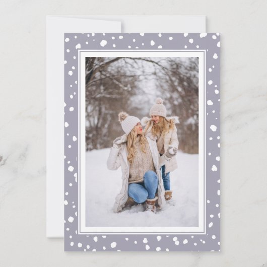 クリスマススノーフレークダスティー薄紫フォトフレーム (裏面)