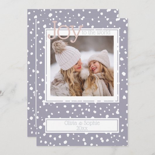 クリスマススノーフレークダスティー薄紫フォトフレーム (正面/裏面)