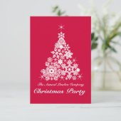 クリスマススノーフレークツリーパーティの招待状赤 招待状 (スタンド正面)