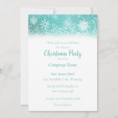 クリスマススノーフレークティール（緑がかった色） 招待状 (正面)