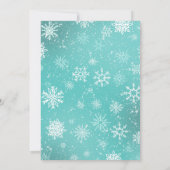 クリスマススノーフレークティール（緑がかった色） 招待状 (裏面)