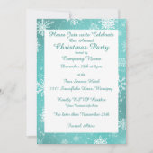 クリスマススノーフレークティール（緑がかった色） 招待状 (正面)
