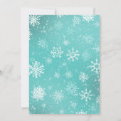 クリスマススノーフレークティール（緑がかった色） 招待状 (裏面)