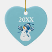 クリスマススノーフレークハート セラミックオーナメント (裏面)