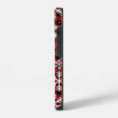 クリスマススノーフレークバッファロープレイドパターン iPhoneケース (左側面)