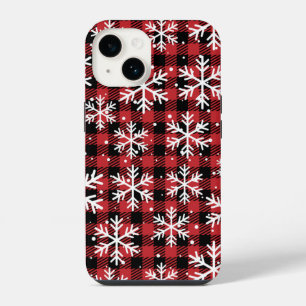 クリスマススノーフレークバッファロープレイドパターン iPhone 14ケース