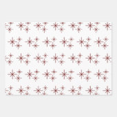 クリスマススノーフレークパターンフェスティバルレッドグリーン ラッピングペーパーシート (正面)
