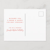 クリスマススノーフレークパターン ポストカード (裏面)