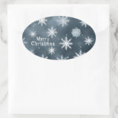 クリスマススノーフレークパーソナライズされた、 楕円形シール (バッグ)