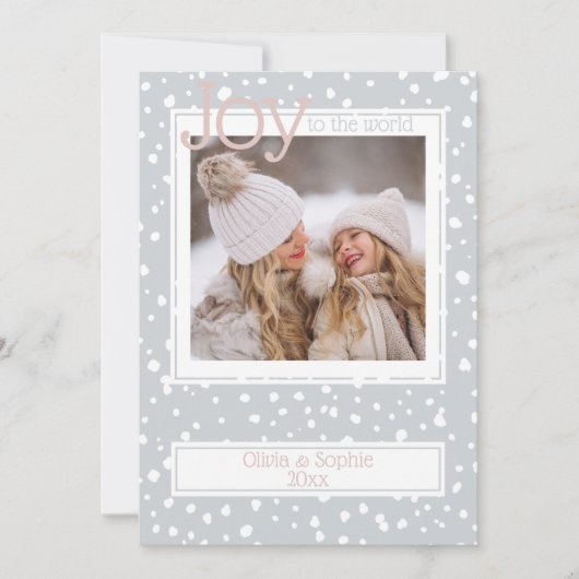 クリスマススノーフレークピューターグレーフォトフレーム (正面)