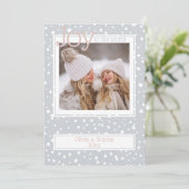 クリスマススノーフレークピューターグレーフォトフレーム (スタンド正面)