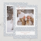 クリスマススノーフレークピューターグレーフォトフレーム (正面/裏面)