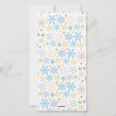 クリスマススノーフレークピンクブルー金ゴールドコラージュ写真 シーズンカード (裏面)