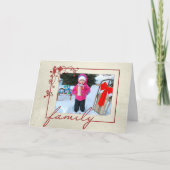クリスマススノーフレークファミリーフォトフレーム シーズンカード (正面)