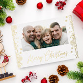 クリスマススノーフレークファンシーミニマモダンリストの写真 箔シーズンカード