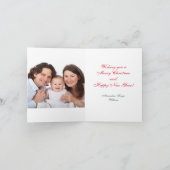 クリスマススノーフレークフォトグパーソナライズされたリーン シーズンカード (内部)