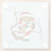 クリスマススノーフレークフクロウ ガラスコースター (裏面)